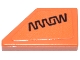 Part No: 5092pb018  Name: Tile, Modified 1 x 2 Wedge Right with Black 'ARROW' Logo Pattern (Sticker) - Set 77251