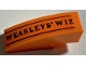 Part No: 50950pb147  Name: Slope, Curved 3 x 1 with Black 'WEASLEYS' WIZ' and Lines Pattern (Sticker) - Set 75978