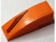 Part No: 50950pb161L  Name: Slope, Curved 3 x 1 with Dark Orange Curved Stripe with Black Line Pattern Model Left Side (Sticker) - Set 75880