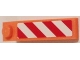 Part No: 60477pb004L  Name: Slope 18 4 x 1 with Red and White Danger Stripes Pattern Model Left Side (Sticker) - Set 60083