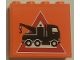 Part No: 60581pb121  Name: Panel 1 x 4 x 3 with Side Supports - Hollow Studs with Tow Truck Danger Sign Pattern (Sticker) - Set 7642