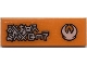 Part No: 63864pb168  Name: Tile 1 x 3 with Black and White Ninjago Logogram 'RIVER DRAGON' and Symbol Pattern (Sticker) - Set 70657
