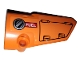 Part No: 64391pb045  Name: Technic, Panel Fairing # 4 Small Smooth Long, Side B with Hatch and Fuel Filler Cap on Orange Background Pattern (Sticker) - Set 42038