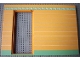 Part No: 6890pb03c03  Name: Scala Wall, Vertical Grooved 40 x 2 x 22 2/3 with Door, with Orange and Green Stripes Pattern