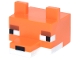 Part No: 7709pb01  Name: Creature Head Pixelated with Molded White Lower Face and Eyes and Printed Black Eyes and Nose, Dark Orange Eyebrows Pattern (Minecraft Fox)