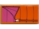 Part No: 87079pb0863  Name: Tile 2 x 4 with Dark Pink and Orange Sleeping Bag Pattern (Sticker) - Set 41339