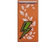 Part No: 87079pb0937  Name: Tile 2 x 4 with Orange Blanket with White Leaves and Lime Lightning Bolt Pattern (Sticker) - Set 41327