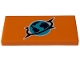 Part No: 87079pb1292  Name: Tile 2 x 4 with Medium Azure, Dark Blue and Black Arctic Explorer Logo Pattern