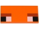 Lego part: Tile 2 x 4 with White and Black Squares and Dark Orange Rectangles Pattern (Minecraft Baby Fox Eyes)