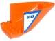 Part No: 87616pb004  Name: Aircraft Fuselage Aft Section Curved Bottom 6 x 10 with Blue Line and '60015' on White Background Pattern on Both Sides (Stickers) - Set 60015