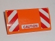 Part No: 88930pb065  Name: Slope, Curved 2 x 4 x 2/3 with Bottom Tubes with Red 'CAUTION' and Red and White Danger Stripes Pattern (Sticker) - Set 60118