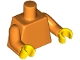 Part No: 973c004  Name: Torso Plain / Orange Arms / Yellow Hands