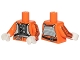 Part No: 973pb1316c02  Name: Torso SW Rebel Pilot with Black Belt with Buckle on Back Pattern / Orange Arms with Jacket Pattern / White Hands