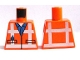 Part No: 973pb1561  Name: Torso Safety Vest with Reflective Crossed Stripes over Blue Shirt Pattern
