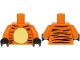 Part No: 973pb4065c01  Name: Torso Black Tiger Stripes and Tan Chest Pattern (BAM) / Orange Arms / Black Hands