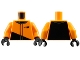 Part No: 973pb5966c01  Name: Torso Racing Suit with Black Collar, McLaren Logo, Triangle Panel and Back Pattern / Orange Arms / Black Hands