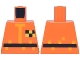 Part No: 973pb6461  Name: Torso Pixelated Hazmat Suit, Bright Light Orange Trim, Black Belt, Yellow Checkered Badge Pattern