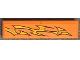 Part No: BA219pb01R  Name: Stickered Assembly 4 x 1 with Yellow Flames on Orange Background Pattern Model Right Side (Sticker) - Set 8135 - 2 Tile 1 x 2 with Groove