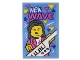 Lot ID: 408984758  Part No: 26603pb286  Name: Tile 2 x 3 with Poster 80s Musician Keytar Player, Dark Pink, Yellow and Dark Blue Triangles and 'NEW WAVE' Pattern (Sticker) - Set 10306