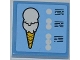 Lot ID: 387143098  Part No: 3068pb0489  Name: Tile 2 x 2 with Ice Cream Cone and Menu Pattern (Sticker) - Set 3816