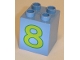 Part No: 31110pb028  Name: Duplo, Brick 2 x 2 x 2 with Number 8 Lime Pattern