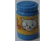 Part No: 33011cpb04  Name: Scala Accessories Jar Jam / Jelly, Yellow Label with White Cat Face Pattern (Sticker) - Set 3110