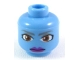 Part No: 3626bpb0472  Name: Minifigure, Head Alien with Large Brown Eyes and Purple Lips Pattern (SW Aayla Secura) - Blocked Open Stud