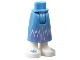 Part No: 59595c00pb01  Name: Mini Doll Hips and Skirt Long, Medium Lavender Mountains, White Boots with Metallic Light Blue Snowflake Pattern - Thick Hinge
