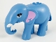Part No: 67419pb01  Name: Elephant, Friends with Bright Pink Ears, White Tusks and Bright Light Blue Eyes Pattern