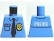Part No: 973pb0801  Name: Torso Police Shirt with Gold Badge, Dark Blue Tie and 'POLICE' Pattern on Back