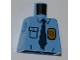 Part No: 973pb1008  Name: Torso Police Shirt with Gold Badge, Dark Blue Tie and Wrinkles Pattern