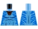 Part No: 973pb5072  Name: Torso Na'vi with Blue Markings, Reddish Brown Choker Necklace, and Silver Spots Pattern