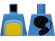 Part No: 973pb6128  Name: Torso with Yellow and Bright Light Blue Stomach, Black Oval and Tail with Fur Lines on Back Pattern