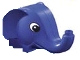 Part No: 44202c01pb01  Name: Duplo Figure Head Animal 2 x 2 Base Elephant with Black and White Eyes Pattern