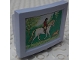 Part No: 6962pb02  Name: Scala Television / Computer Monitor with Girl on Horse and Dog Pattern (Sticker) - Set 3290