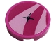 Part No: 14769pb0413  Name: Tile, Round 2 x 2 with Bottom Stud Holder with Dark Pink Cushion and Black Button Pattern (Sticker) - Set 41444
