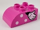 Part No: 2302pb16R  Name: Duplo, Brick 2 x 3 Slope Curved with White Polka Dots and Right Hand with Glove Pattern