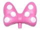 Part No: 24634pb01  Name: Minifigure, Bow Large with Pin Attachment with 6 White Polka Dots on Front and Back Pattern