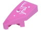 Part No: 29120pb046  Name: Wedge 2 x 1 x 2/3 Left with White Curved Lines and Dots and Magenta Circle Pattern (Sticker) - Set 77241