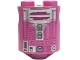 Part No: 30361pb052  Name: Brick, Round 2 x 2 x 2 Robot Body with White Panel, Magenta Lines and Rectangles and Black and Silver Droid Details Pattern (QT-KT)