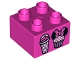 Part No: 3437pb082  Name: Duplo, Brick 2 x 2 with Cupcakes and Mouse Ears  Pattern