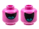 Minifig Head No Face, Dark Turquoise Tongue, Big Mouth / Small Mouth Print