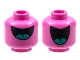 Part No: 3626pb2965  Name: Minifigure, Head Dual Sided Alien Large Black Mouth with Dark Turquoise Tongue, Half Open / Fully Open Pattern