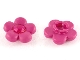 Part No: 45453c02  Name: Clikits, Icon Flower 5 Petals 2 x 2 Small with Pin, Frosted with Glued Trans-Pink Center Faceted Gem