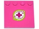 Part No: 6179pb077  Name: Tile, Modified 4 x 4 with Studs on Edge with Magenta Cross and Leaves in Lime Border Pattern (Sticker) - Set 41059