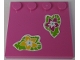 Part No: 6179pb147  Name: Tile, Modified 4 x 4 with Studs on Edge with Magenta and Yellow Flowers and Lime Leaves Pattern (Stickers) - Set 41038