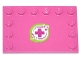 Part No: 6180pb073  Name: Tile, Modified 4 x 6 with Studs on Edges with Magenta Cross and Leaves in Lime Border Pattern (Sticker) - Set 41033