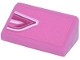 Part No: 85984pb482L  Name: Slope 30 1 x 2 x 2/3 with White, Magenta and Bright Pink Wavy Lines Pointed Pattern Model Left Side (Sticker) - Set 77241