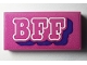 Part No: 87079pb0968 Name: Tile 2 x 4 with White 'BFF' Outline with Dark Purple Drop Shadow Pattern (Sticker) - Set 40385 Part No: 87079pb0968 Name: Tile 2 x 4 with White 'BFF' Outline with Dark Purple Drop Shadow Pattern (Sticker) - Set 40385