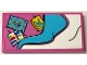 Lego part: Tile 2 x 4 with Medium Azure and White Blanket, Pillow with Stars, Yellow Bunchu Bunny and Open Books Pattern (Sticker) - Set 71461